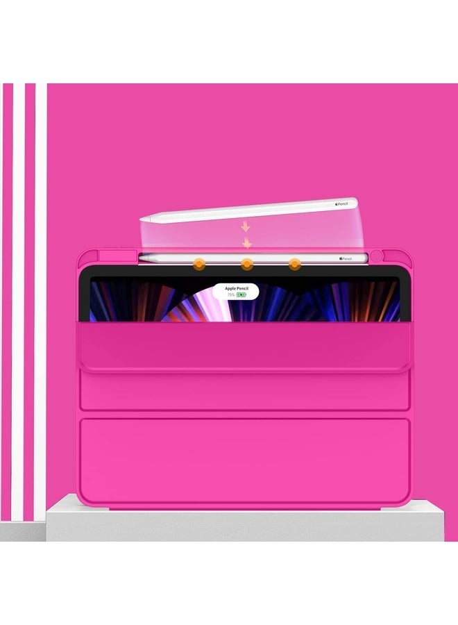 إلترازون Pink Tri-Fold PU Leather Case for iPad Pro 11-inch (M4) 2024 – Smart Tablet Cover with Adjustable Stand - Image 3