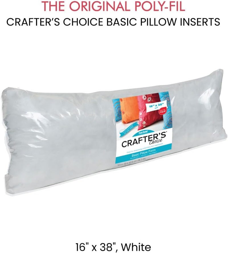 Poly-Fil Fairfield Crafter’s Choice, Basic & Personalizable Pillow Form Inserts for Throw, Decorative, Travel, and Bench Pillows, Great for Home Decor, 16" x 38" - Image 2