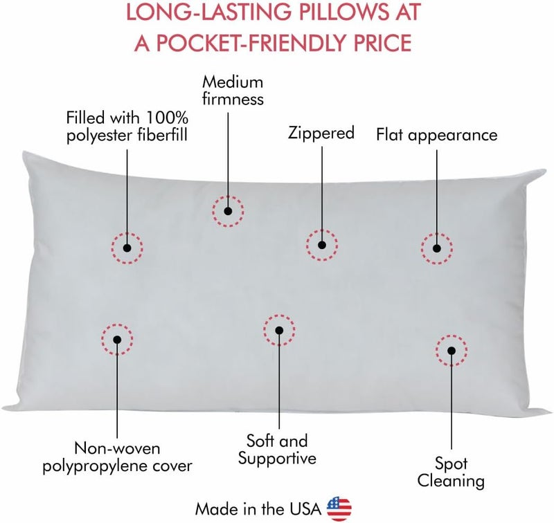 Poly-Fil Fairfield Crafter’s Choice, Basic & Personalizable Pillow Form Inserts for Throw, Decorative, Travel, and Bench Pillows, Great for Home Decor, 16" x 38" - Image 5