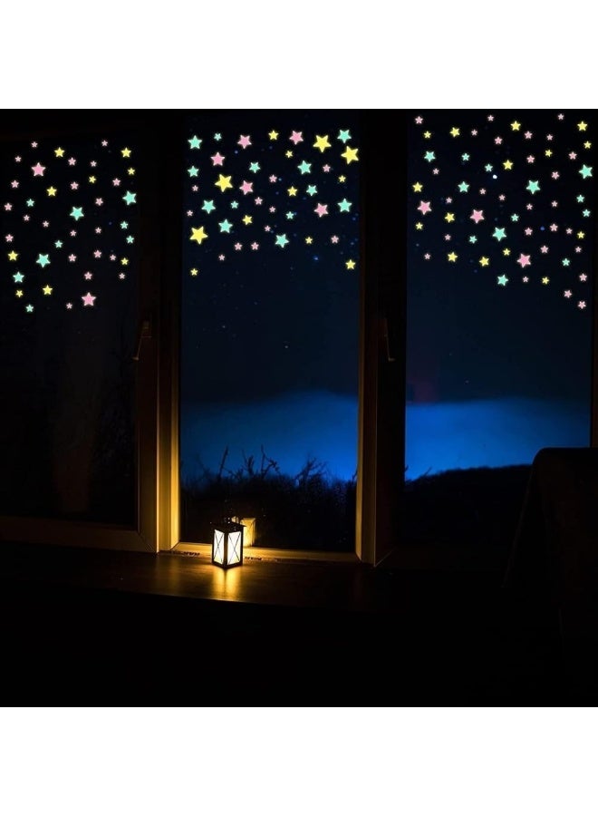 100 Pieces Glow in the Dark Stars, Colorful Luminous Stars, Plastic Wall Stickers for Home Decor and Bedroom Decoration, Multicolor - Image 4