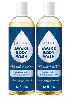 puracy Body Wash, Natural Body Wash, 98.6% Pure Plant Ingredients, Moisturizing Shower Gel for Women Men Kids, Body Soap for Dry Sensitive Skin. Gently Scented with Citrus & Sea Salt, 12 Oz (2-Pack)  - Image 1
