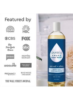 puracy Body Wash, Natural Body Wash, 98.6% Pure Plant Ingredients, Moisturizing Shower Gel for Women Men Kids, Body Soap for Dry Sensitive Skin. Gently Scented with Citrus & Sea Salt, 12 Oz (2-Pack)  - Image 5