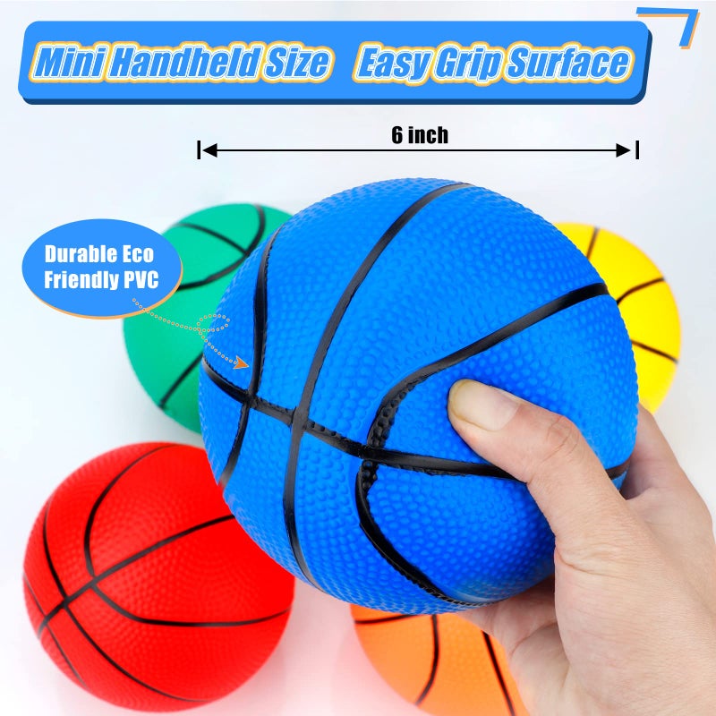 Gamtec 6" Mini Basketball Toy for Mini Hoops, 6 Inch Mini Pool Balls for Swimming Pool Infltable Hoops, Small Basketball For Over The Door Basketball Hoop, PVC Beach Balls for Kids Toddler Indoor 3 Pack - Image 2