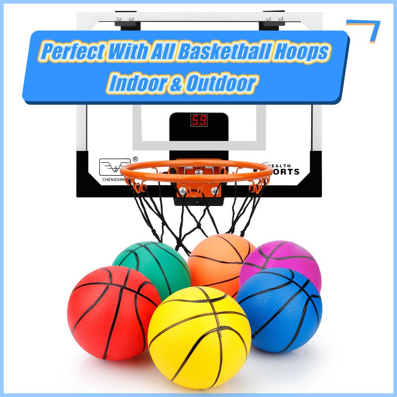 Gamtec 6" Mini Basketball Toy for Mini Hoops, 6 Inch Mini Pool Balls for Swimming Pool Infltable Hoops, Small Basketball For Over The Door Basketball Hoop, PVC Beach Balls for Kids Toddler Indoor 3 Pack - Image 3