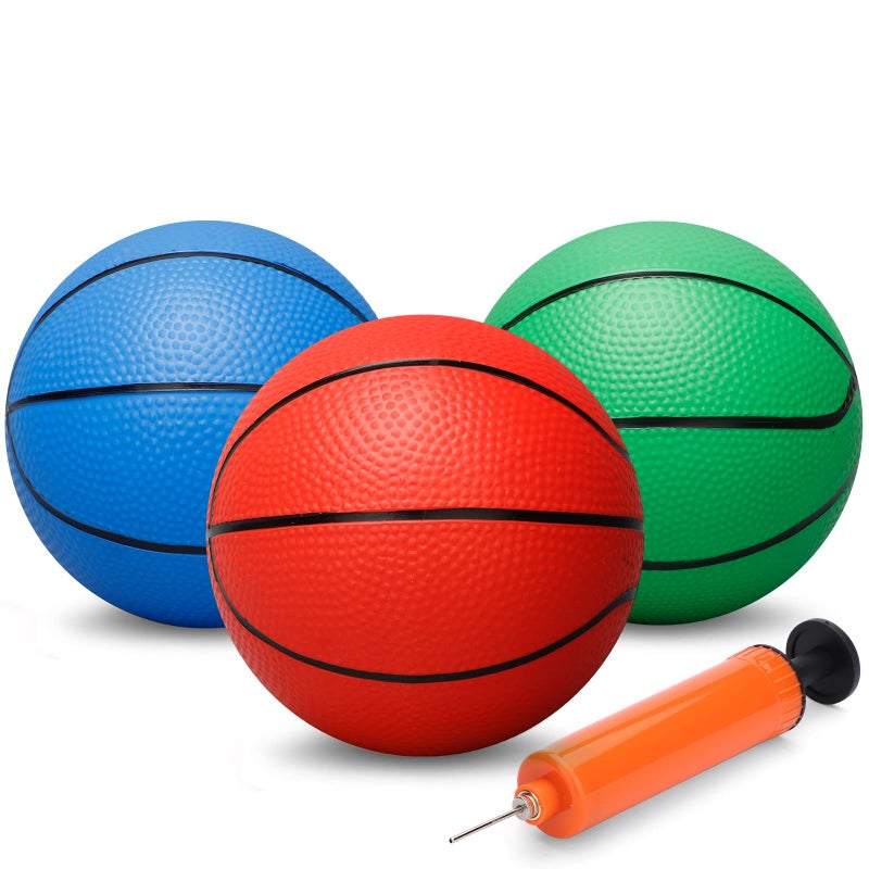 Gamtec 6" Mini Basketball Toy for Mini Hoops, 6 Inch Mini Pool Balls for Swimming Pool Infltable Hoops, Small Basketball For Over The Door Basketball Hoop, PVC Beach Balls for Kids Toddler Indoor 3 Pack - Image 1