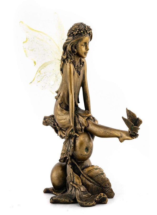 Top Collection Fairy with Butterfly on Foot Statue - Hand Painted Mythical Sculpture with Bronze Finish Look- 4-Inch Collectible Figurine - Image 4