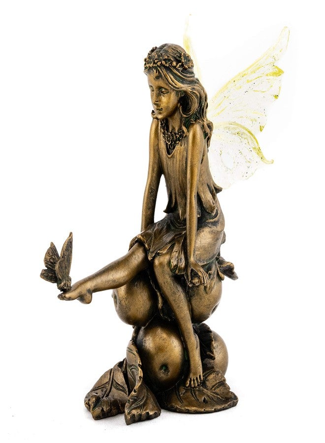 Top Collection Fairy with Butterfly on Foot Statue - Hand Painted Mythical Sculpture with Bronze Finish Look- 4-Inch Collectible Figurine - Image 1