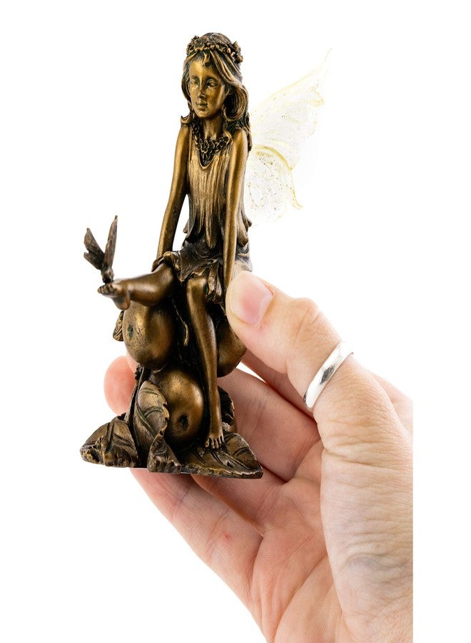 Top Collection Fairy with Butterfly on Foot Statue - Hand Painted Mythical Sculpture with Bronze Finish Look- 4-Inch Collectible Figurine - Image 5