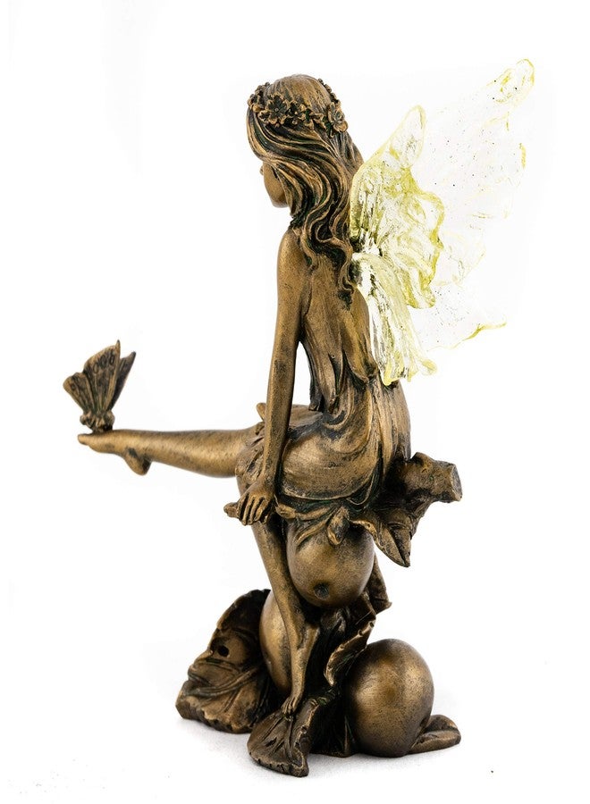 Top Collection Fairy with Butterfly on Foot Statue - Hand Painted Mythical Sculpture with Bronze Finish Look- 4-Inch Collectible Figurine - Image 2