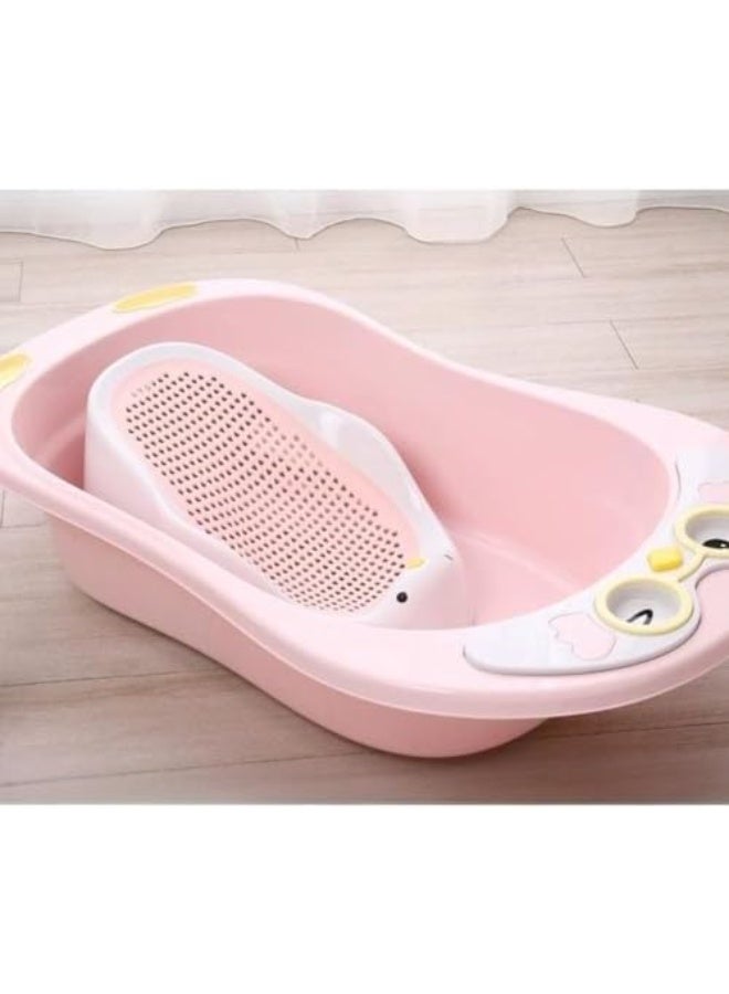 Turtees Portable Baby Bath Support Seat with Silicone Mesh Cushion – Anti-Slip Infant Bath Tub Bather for Newborns, Ergonomic Baby Bath Seat, Quick Drain Design – Pink - Image 2