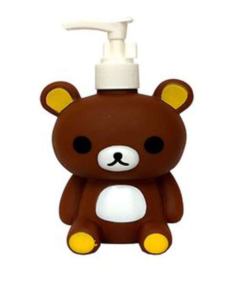 GREEN DAYS Greendays Handy Bear Shape Cute Cartoon Animal Plastic Soap Dispenser with Plastic Pump | Perfect for Kitchen and Bathroom, Specially Kids Bathroom | 380 ML (Brown- Bear)