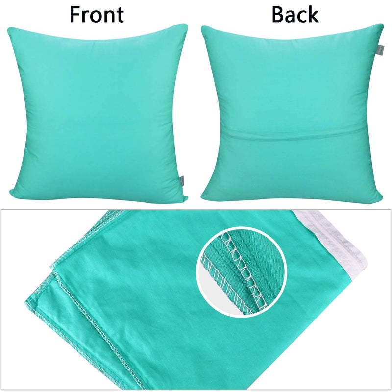 Thmyo 4-Pack 100% Cotton Comfortable Solid Decorative Throw Pillow Case,Thmyo Square Cushion Cover Pillowcase Sublimation Blank Pillow Covers DIY Throw Pillowcase for Sofa Bedroom(18x18 inch/ 45x45cm,Green) - Image 5