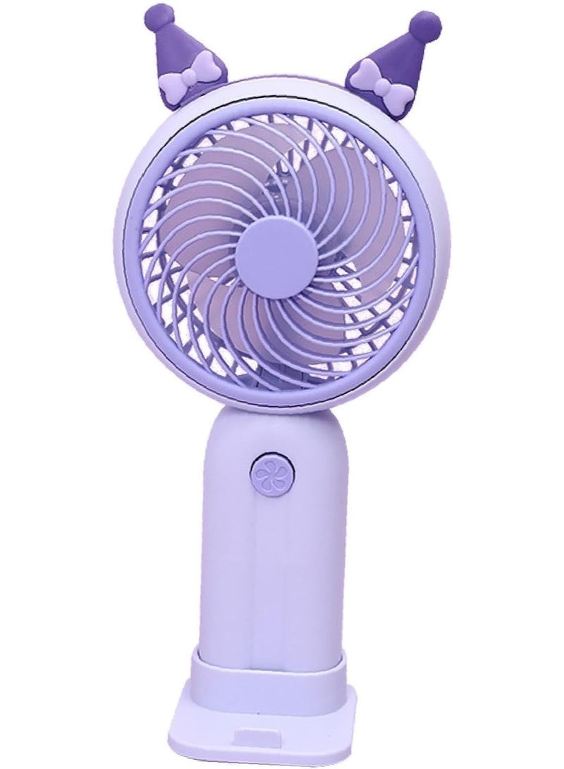 Raxoom Portable Mini Handheld Fan USB Rechargeable Battery Operated Ideal for Makeup Travel Indoor Outdoor Use for All Ages Purple - Image 1