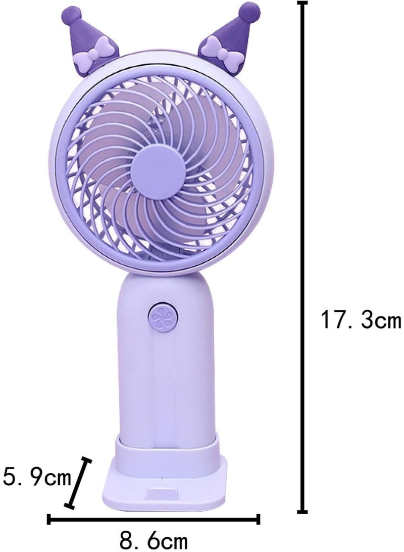 Raxoom Portable Mini Handheld Fan USB Rechargeable Battery Operated Ideal for Makeup Travel Indoor Outdoor Use for All Ages Purple - Image 4
