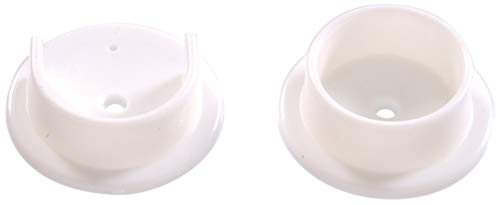 Hardware Essentials 851541 White Plastic Pole Socket Set-1-3/8" - Image 1