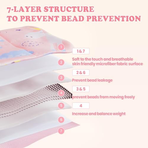 HOSUKKO Weighted Blanket - 5 lbs Pink Unicorn Heavy Blanket - Small Size Breathable Lap Blanket(36"x48", 5 lbs) - Image 4