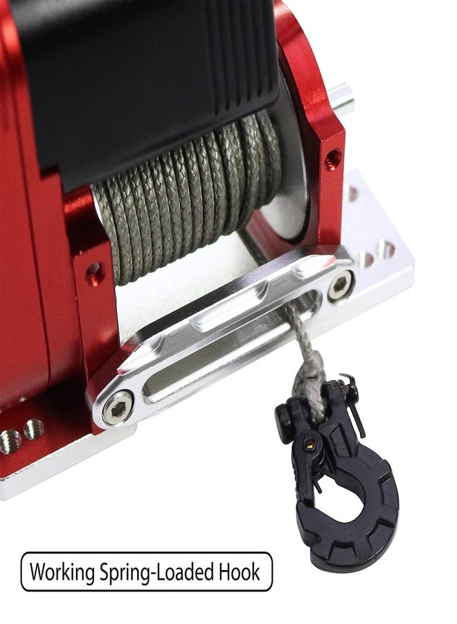 FACCNOY 1/10 Simulated 8274 Vertical Winch Aluminum 6-12.4V 50lbs Load Capacity for RC Crawler AXIAL SCX10 TRX4 RC4WD Upgrade Part (Red) - Image 4