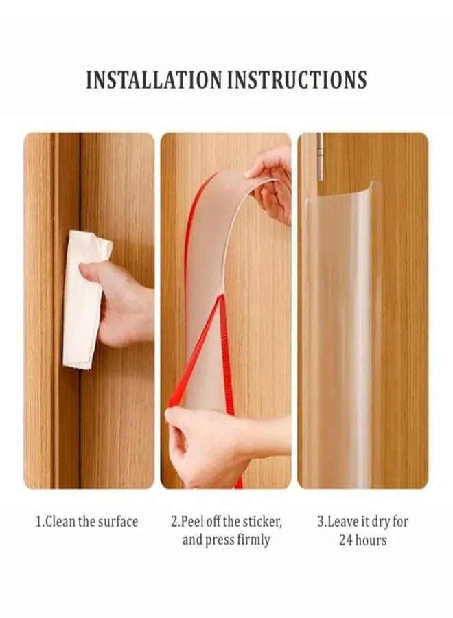DANSR 1.2m Baby Finger Pinch Guard for Door | Self-Adhesive Door Hinge Protector | Child Safety Door Crack Protector | Anti-Slamming Door Finger Guard for Kids & Babies | PP, Multicolor (Pack of 2) - Image 3