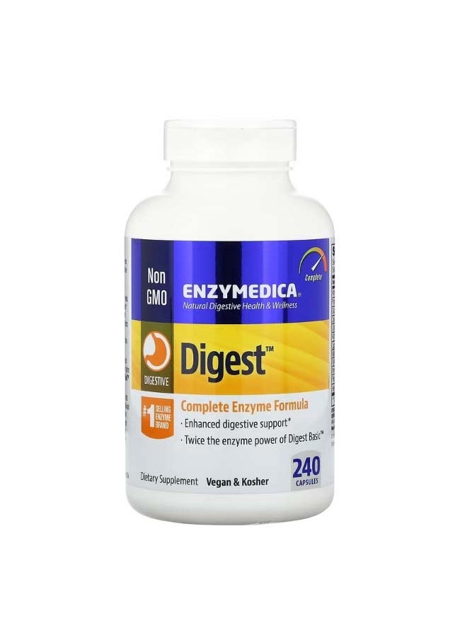 ENZYMEDICA Digest Complete Enzyme Formula 240 Capsules  - Image 1