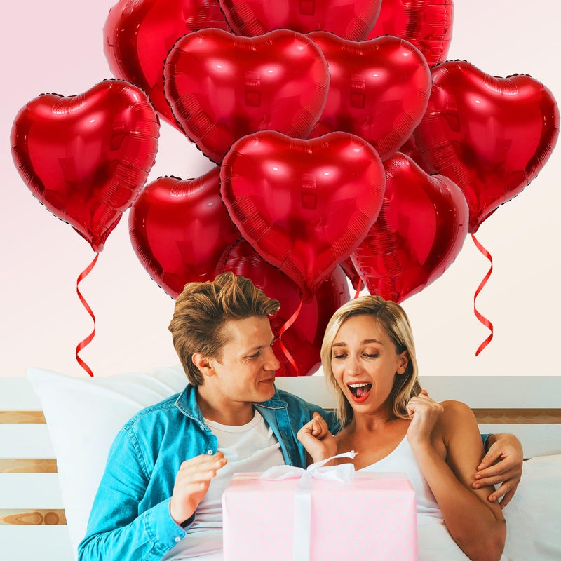 Pedel Red Heart Balloons, 20 Pcs18 Inch Heart Shape Foil Balloons Love Balloons for Valentines Day Decorations, Galentines Balloons for Birthday Wedding Anniversary Party Decors - Image 3