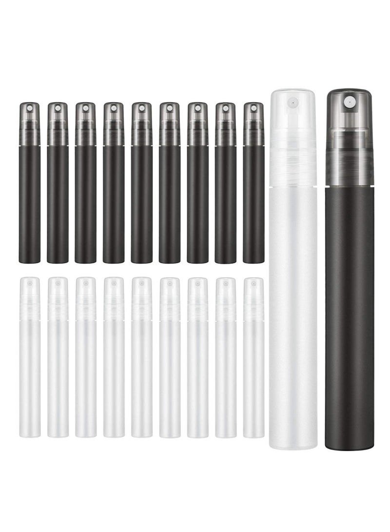 Spray Bottle Perfume Bottle Refillable Mist Plastic Mini Spray Bottle Portable Empty Perfume Bottle Atomizer for Travel Fragrance Makeup Tool 20 Pieces 10ml (Black and White) - Image 1