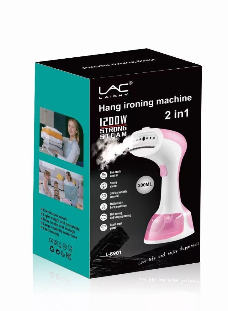 لاك لايش LAC LAICHY L-8901 ماكينة الكي المعلقة 2 في 1 - جهاز بخار قوي للملابس بقدرة 1200 وات - Image 1