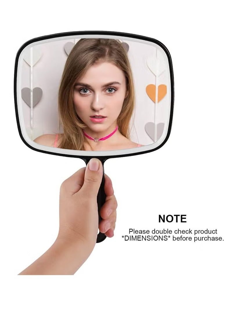 Handheld Mirror, Makeup Hand Mirror with Handle for Shaving, Makeup, Bathroom, Hair, Large Travel Handheld, hand held mirror for Makeup Home Salon Travel Use(Square Black 21.5 x 20 cm) - Image 5
