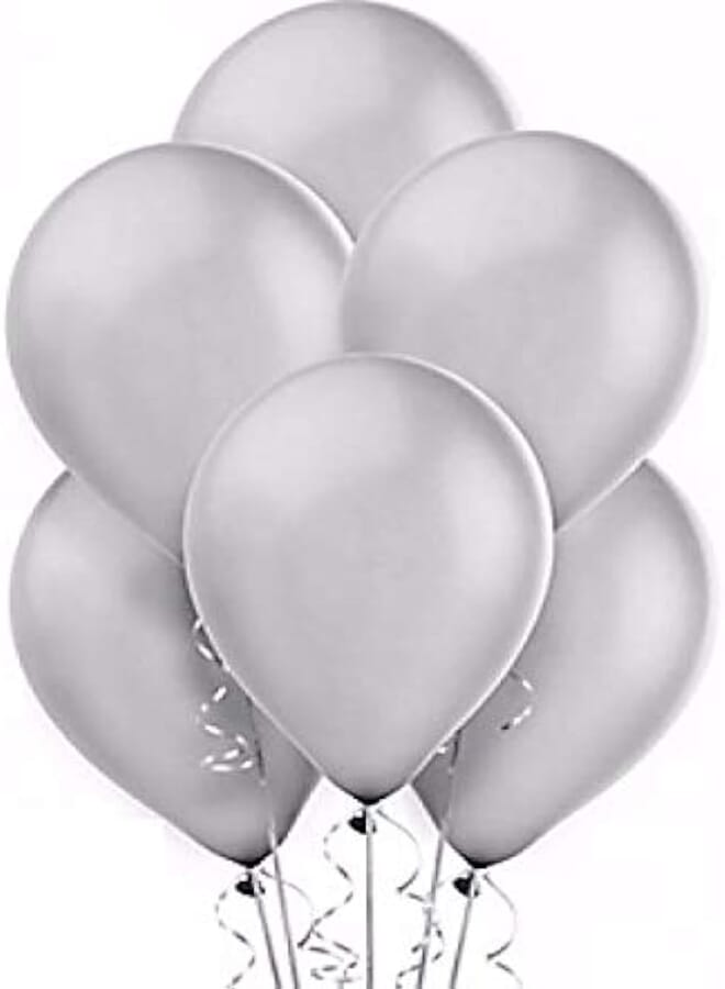 Party Fun Metallic Pearl Balloons, Silver