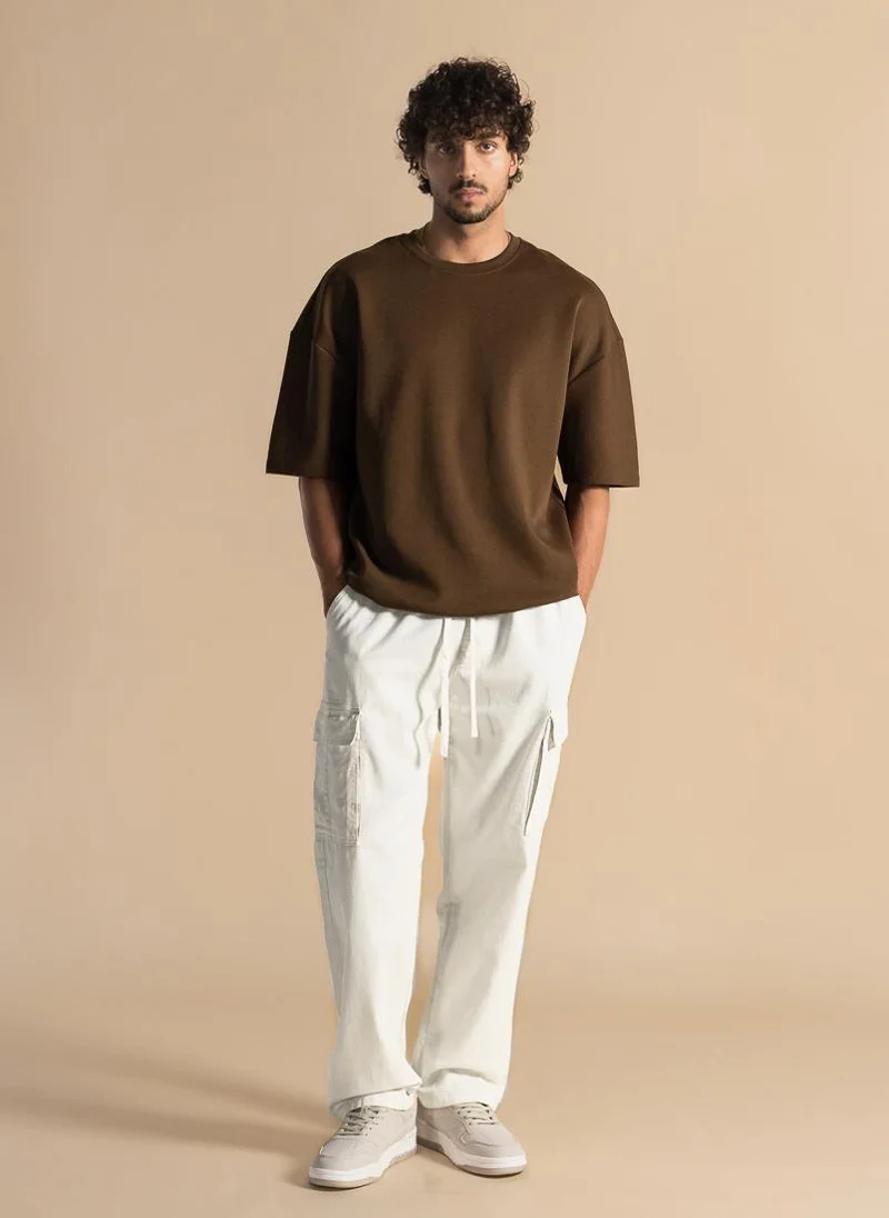 SHAPES STRAIGHT FIT DENIM CARGO TROUSERS