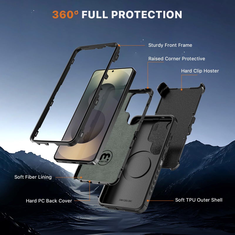 M MYBAT PRO for Samsung Galaxy S26 Ultra Case with Belt Clip Holster,Heavy Duty Protection Case for Galaxy S26 Ultra,Anti-Drop,Shockproof Cover,with 360Â°Rotating Kickstand Black - Image 5