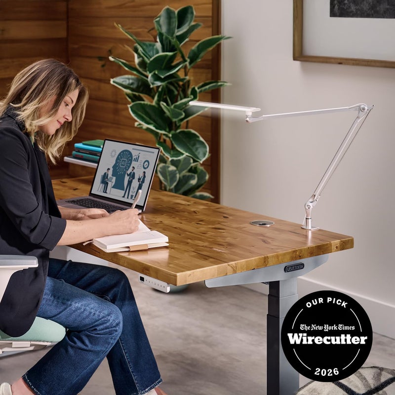 UPLIFTDESK E7 LED Desk Lamp with Clamp - Adjustable 3 Color Modes, Dimmable Black Architect Light for Standing Desk, Home Office, Dual Monitor Computer Work - Image 3