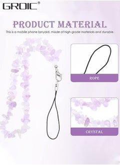 GROIC Phone Charms/ Chain Strap for Women Girls, Handmade Bohemian Style Cell Phone Case Lanyard Wrist Strap, Natural Gemstone Charms for Keychain  - Image 3