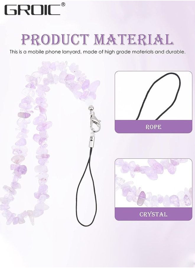 GROIC Phone Charms/ Chain Strap for Women Girls, Handmade Bohemian Style Cell Phone Case Lanyard Wrist Strap, Natural Gemstone Charms for Keychain  - Image 3
