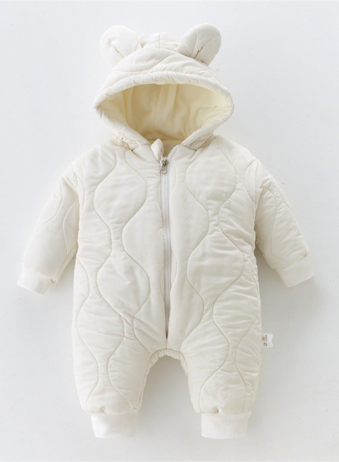 Loquat Squality Baby Outgoing Solid Color Bodysuit White - Image 1