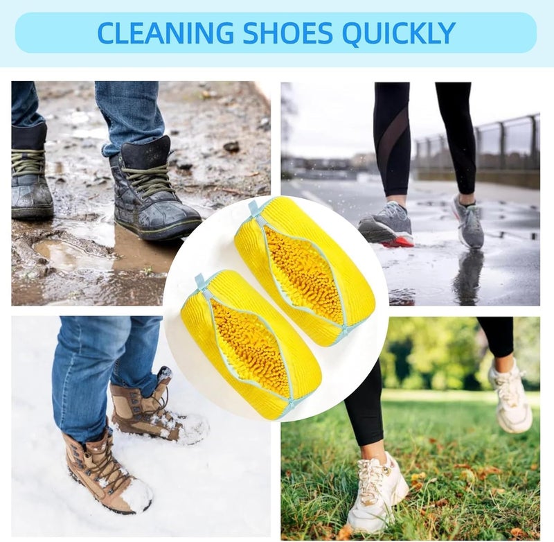 SOKT Shoe Washing Machine Bag Laundry Shoe Bag for Washer & Dryer, Reusable with Durable Zipper for Sneakers & Delicates 360° Deep Cleaning Washable Laundry Organizer Bag (YELLOW) - Image 5
