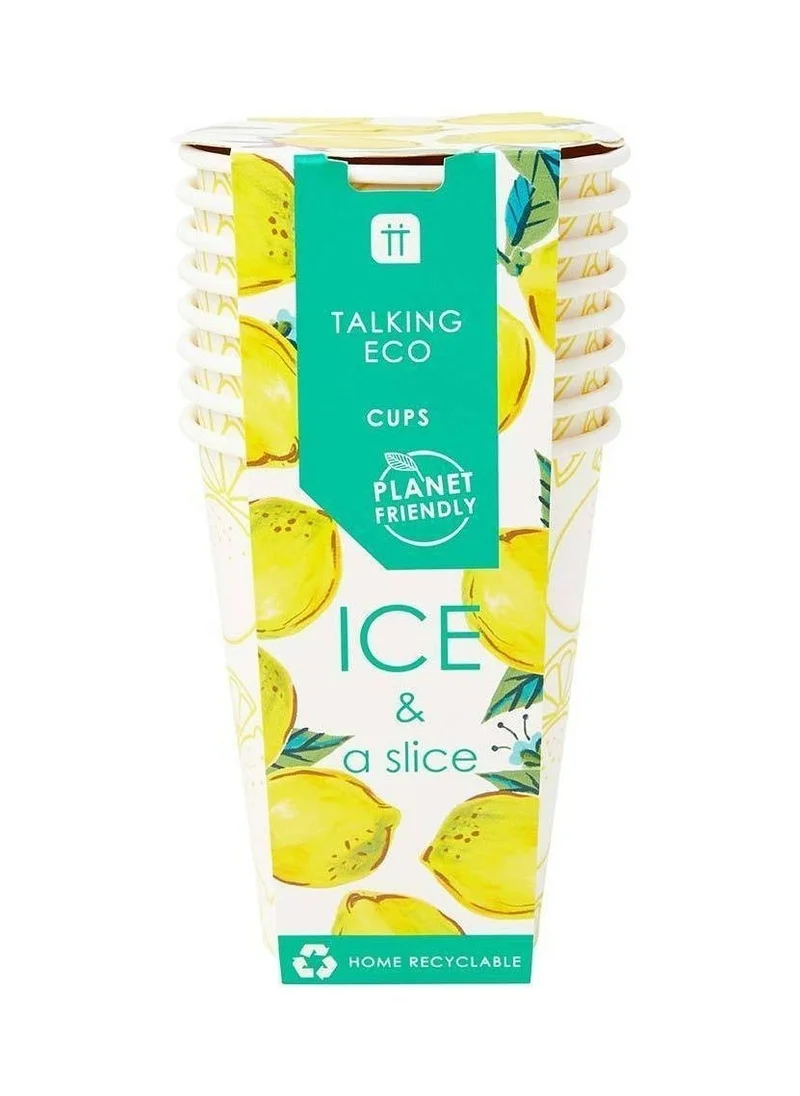 Talking Tables Recyclable Lemon Paper Cups - 8 Pack