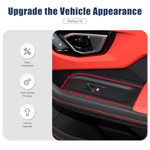 TOYCIDFG Door Window Lift Control Button Cover Trim Compatible with Lamborghini Urus 2018-2021, Carbon Fiber Interior Decoration Accessories - Image 4