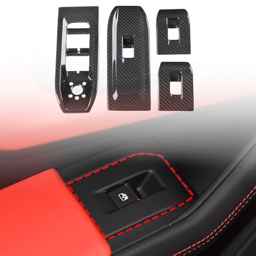TOYCIDFG Door Window Lift Control Button Cover Trim Compatible with Lamborghini Urus 2018-2021, Carbon Fiber Interior Decoration Accessories - Image 1