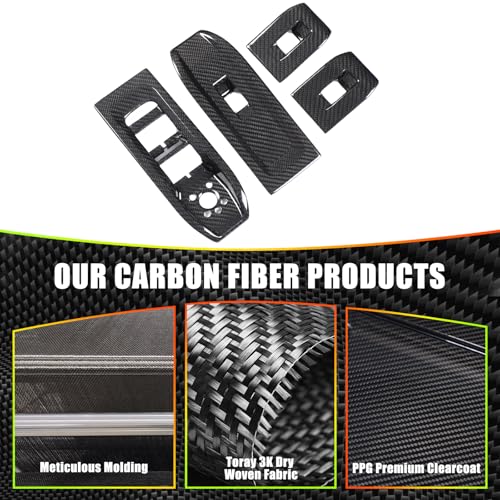 TOYCIDFG Door Window Lift Control Button Cover Trim Compatible with Lamborghini Urus 2018-2021, Carbon Fiber Interior Decoration Accessories - Image 3