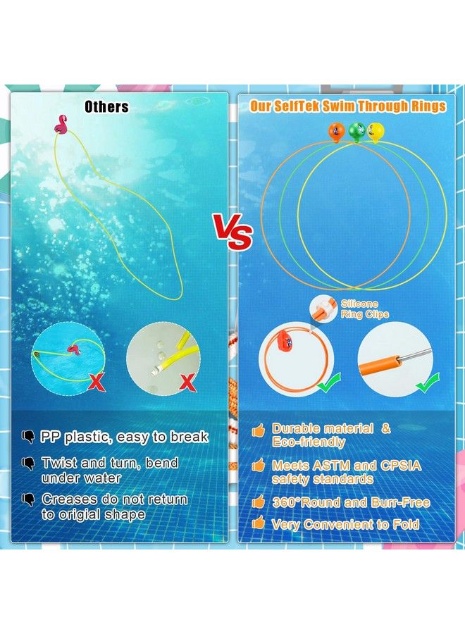 SelfTek 25 Pcs Swim Through Rings For Pool Pool Games Diving Toys Rings For Kids Age 312 Sports Underwater Training Swimming Pool Accessories For Kids Teens Adults - Image 3
