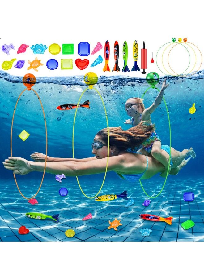 SelfTek 25 Pcs Swim Through Rings For Pool Pool Games Diving Toys Rings For Kids Age 312 Sports Underwater Training Swimming Pool Accessories For Kids Teens Adults - Image 1