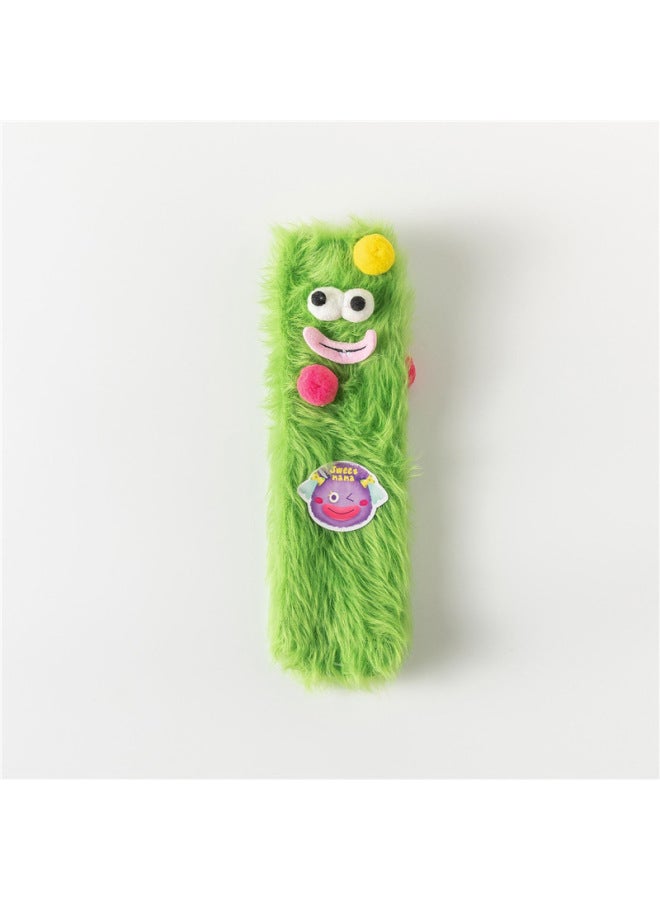 Fluffy Mid-Calf Socks Long Hair Autumn Winter Coral Fleece Cute Plush Girls Funny 2024 Home Tube Socks Comfortable Warmth-Specifications:free Size (39-45.5)-Color:Green - Image 1