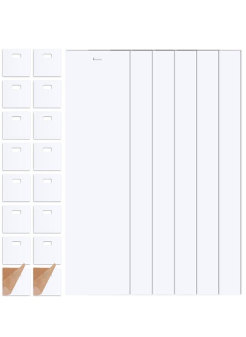 Vertical Blind Replacement Slats, 22 Pieces Repair Tabs Set 6 Pieces White PVC Vertical Blind Slats Replacement Parts with 16 Clear Vertical Blind Repair Tabs for Sliding Door Window