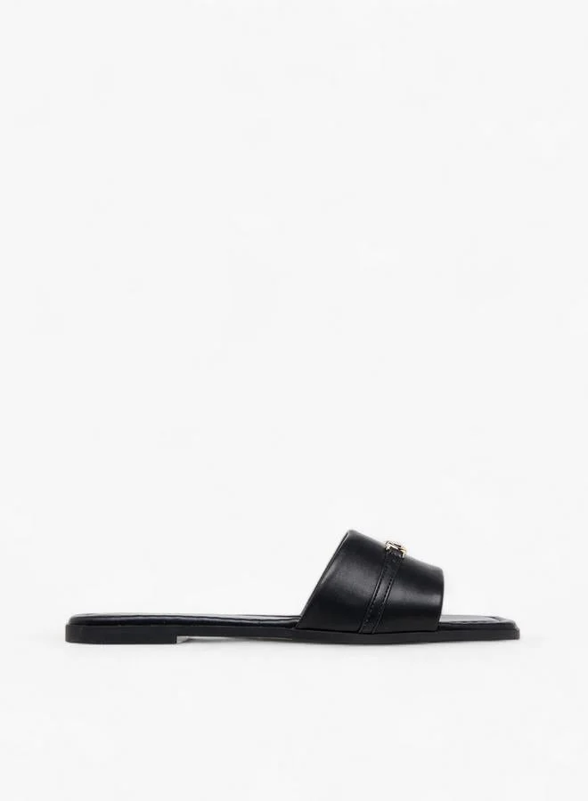 Women's Buckle Detail Slip-On Sandals