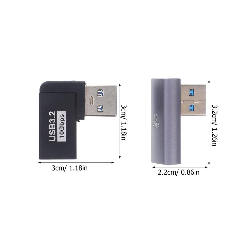 USB Right Angle Adapter 2 Pack Upward and Side Bending High Speed Data Extender for Laptop - Image 3