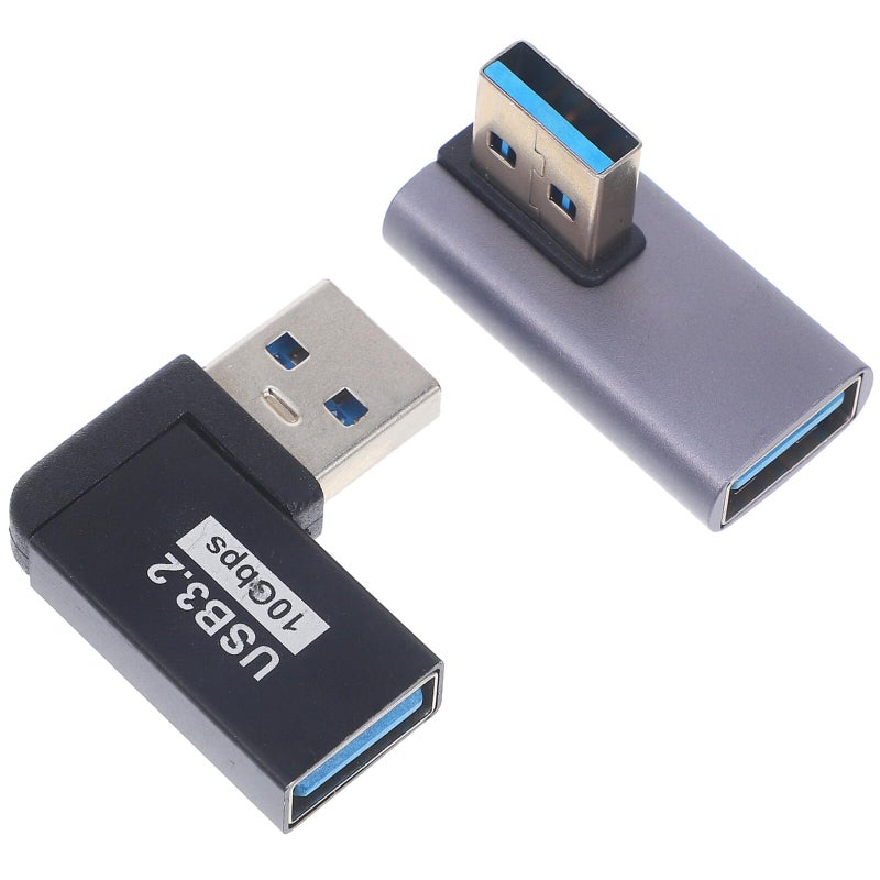 USB Right Angle Adapter 2 Pack Upward and Side Bending High Speed Data Extender for Laptop - Image 2