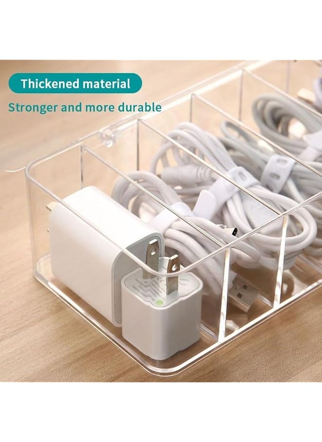 Plastic Transparent Cable Management Box With 10 Wire Ties With 8 Compartments Electronics Organizer For Office Stationery Supplies Home Use Cable Management Tidy Desk Accessories Storage - pzsku/Z5588275C156D08859EDAZ/45/_/1740917291/1487b84c-a122-44bb-a4af-a4a2dd7dc16e