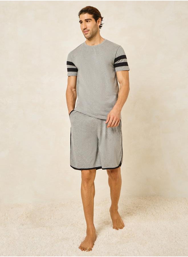 Striped Sleeves Detail T-Shirt & Shorts Set - pzsku/Z558828F33B1BEA6B9502Z/45/_/1720784620/aa44a21c-6ae5-4cfb-91e9-72de32a2aa50