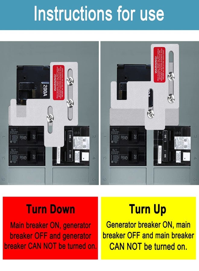XMK Generator Interlock Kit Compatible with Siemens or Murray 150 or 200 Amp Panels, 7/8-1 1/4" Spacing Between Main and Branch Breakers - Image 5
