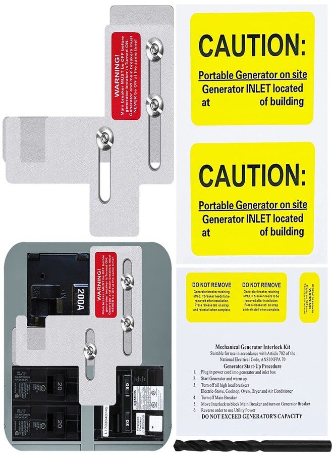 XMK Generator Interlock Kit Compatible with Siemens or Murray 150 or 200 Amp Panels, 7/8-1 1/4" Spacing Between Main and Branch Breakers - Image 1